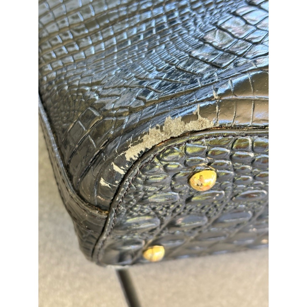 BRAHMIN MINI ASHER Satchel In Black Melbourne Genuine Leather shoulder bag tote - Picture 7 of 12